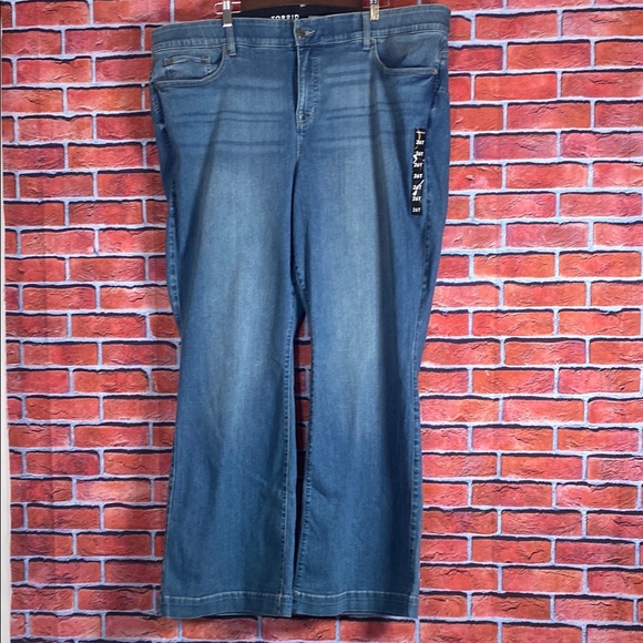 TORRID Bombshell Flare Premium Stretch Denim Jeans High Rise Plus Sz 26‎ Tall - Picture 1 of 11
